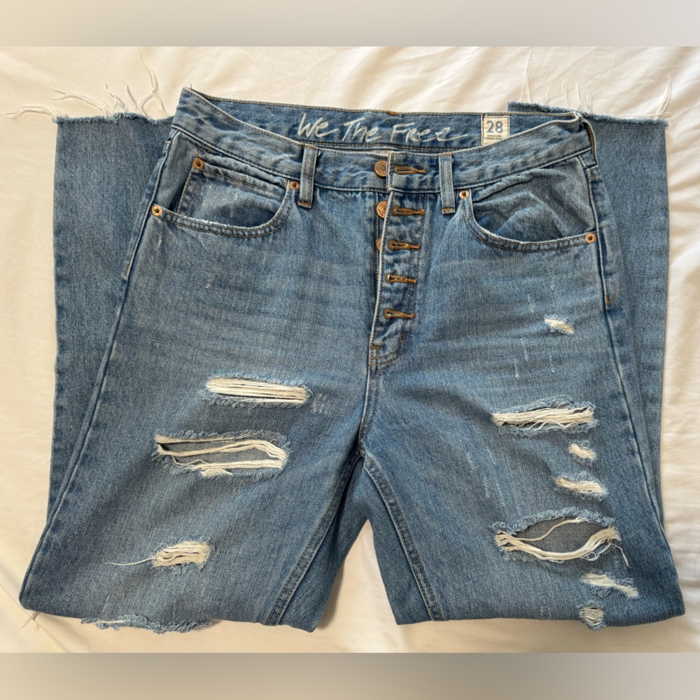 We The Free High Rise Ripped Denim Jeans